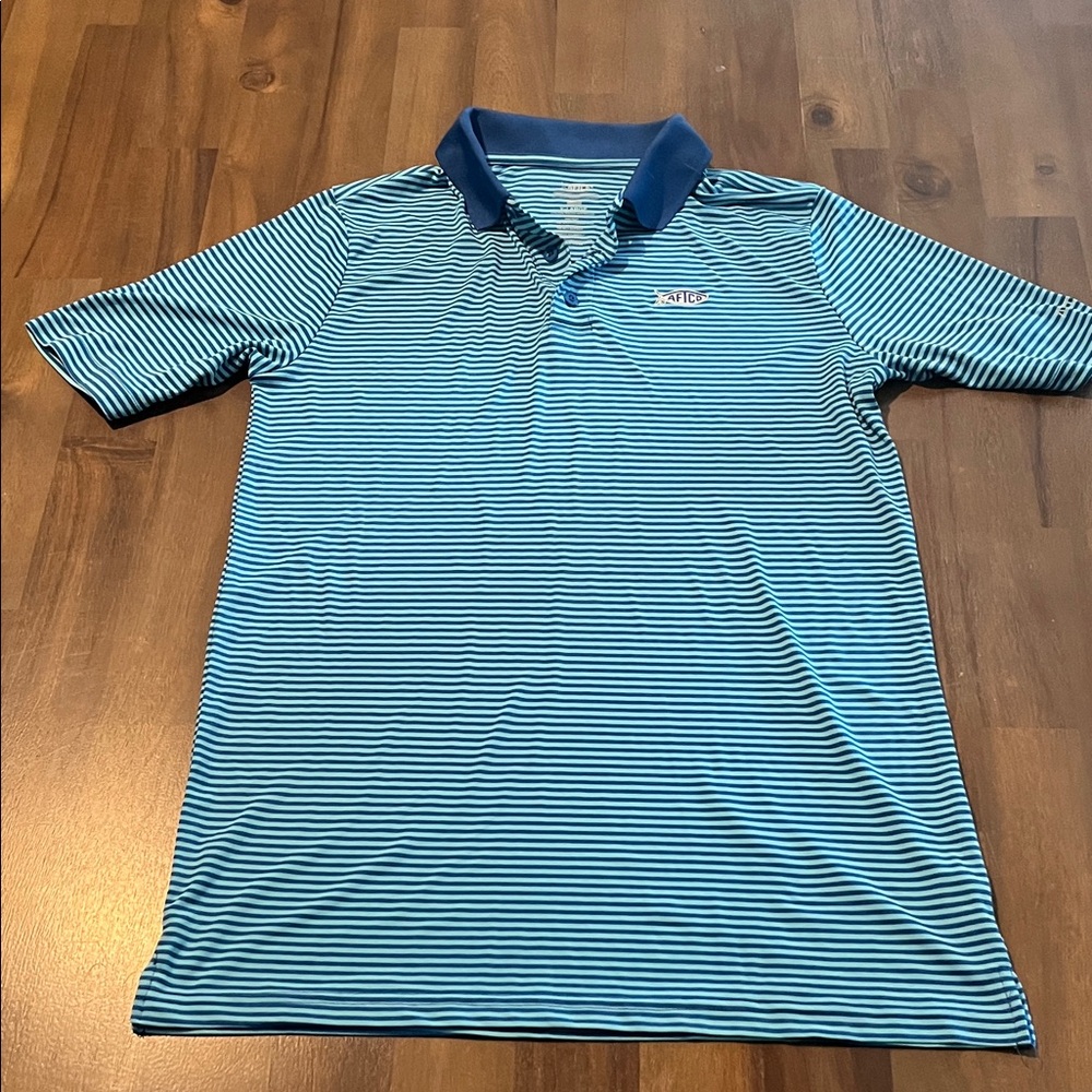 Youth Blue Striped Polo Shirt